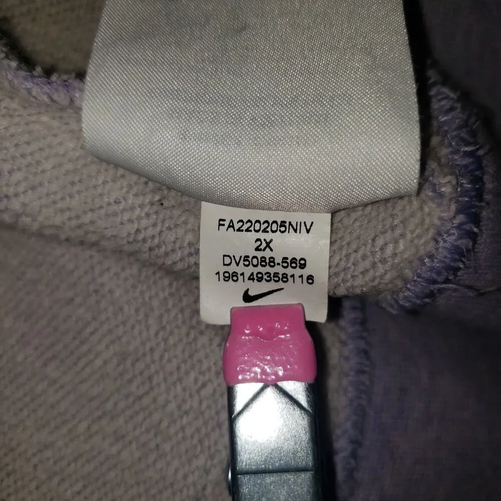 Nike Lavender Purple Hooded Hoodie Sweatshirt Womens Plus Size 2XL